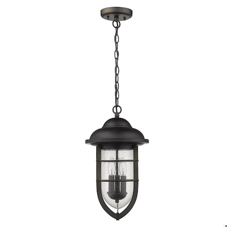 Homeroots 18.5 x 10 x 10 in. Dylan 3-Light Oil-Rubbed Bronze Hanging Lantern 397961